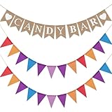 PANNEAU CANDYBAR DE HAUTE QUALITÉ : Fabriqué en jute durable, cette bannière est réutilisable et ne se décolore pas. Il convainc par sa qualité robuste pour les célébrations répétées.