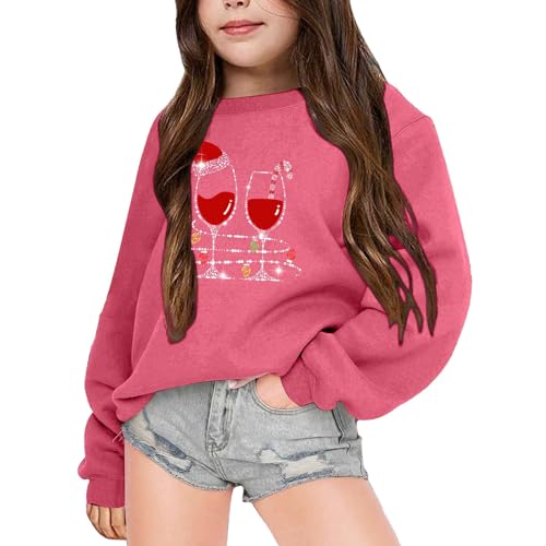 Girls Fall and Winter Christmas Print Casual Round Neck Long Sleeve Sweater Toddler Fashion Hoodies Sweatshirt2