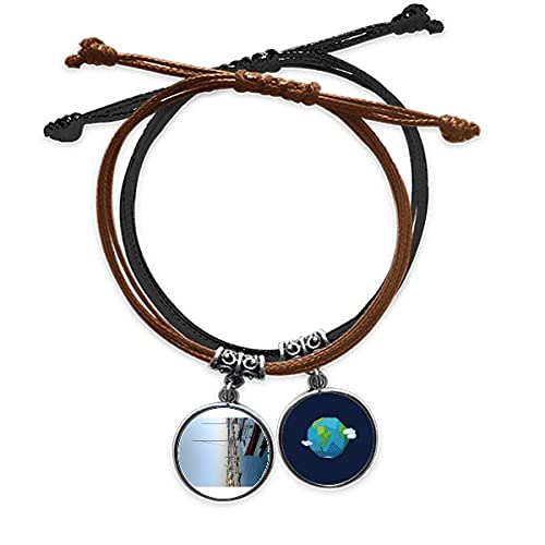 Pulsera cuerda mano y cuero Wharf Nave para entusiastas de la fotografía