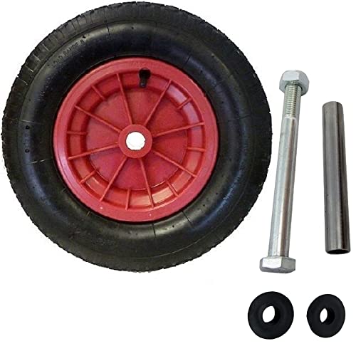 PU 14" Puncture Proof RED Wheelbarrow Wheel Tyre 3.50-8 foam filled + AXLE By KetoPlastics 7 PU 14" Puncture Proof RED Wheelbarrow Wheel Tyre 3.50-8 foam filled + AXLE By KetoPlastics - Image 7
