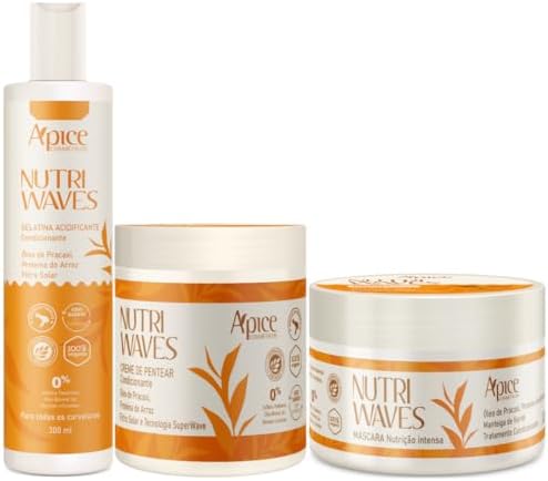 Kit Apice Nutri Waves Mascara + Creme De Pentear + Gelatina Acidi...