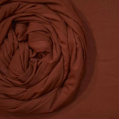 Image of Plain Mulmul Soft Cotton Fabric | Lightweight Breathable Mulmul Cloth | Super Quality Natural Cotton Fabric for Kurta, Dress, Dupatta, Lining & Craft Use (Choco Brown, 5 Meters)