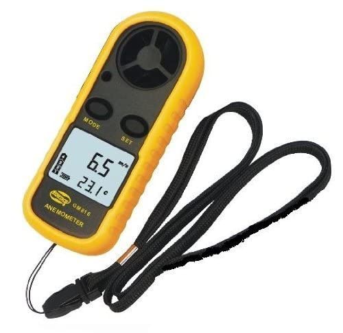 ZVONKO Pocket LCD Digital Anemometer Air Wind Speed Gauge Digital LCD CFM/CMM Thermometer Measuring Device with Backlight for Windsurfing, Sailing, Surfing Fishing Etc.