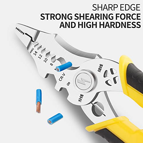 Wire Stripper, Wire Cutter,Multi-Tool Wire Cutter For Stripping,Cable Stripper, Heavy Duty Electrician Pliers,Tool For Professional Electrician #TOP2
