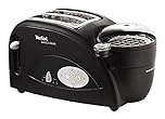 Tefal Toast n'Bean, 2-Slot Toaster, Bean & Egg maker, 5 Browning Levels, Removable Crumb Tray, High-lift + Self-Centring Racks, 1200W, TT552842, Black