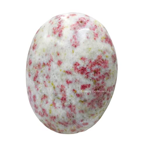 Image of Amazing Gemstone Cinnabarite Crystals and Healing Stones - Large Palm Stone Crystals Piedra - Crystal for Good Luck, Balanced Positive Energy, Meditation - Unique Stocking Stuffers Gifts for Women