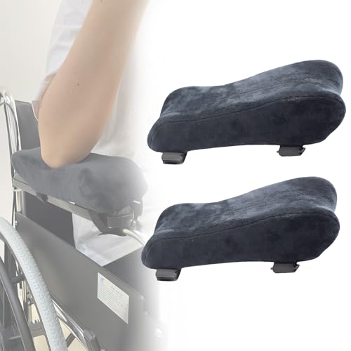 EDWERD Elderly Wheelchair Armrest Pad - Mobility Scooter Elbow Pillow Tray Soft Cushion Memory Foam Arm Stabilizer Accessories, 2PCS