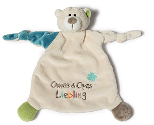 NICI Schmusetuch Bär Omas & Opas Liebling´ 25x25 cm  Schnuffeltuch ab 0+ Monaten  Kuscheltuch für Babys & Kleinkinder  Baby Kuscheltier / Schnuffeltuch  Schmusetuch für Mädchen & Jungen  40040