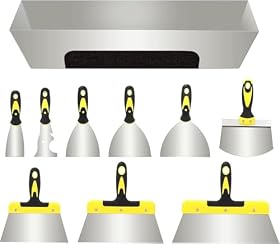 Juego de 10 cuchillos de masilla de acero inoxidable