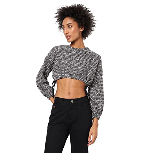 Image of Campus Sutra Women's Regular Fit Tops (SUMCS23 CSWAWCT53002 Grey S)