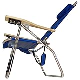 Copa Big Papa 4 Position Folding Aluminum Beach Lounge Chair w/ Headrest, Blue