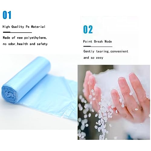 2.6 Gallon Trash Bags, 150 Count Small Trash Can Liners for Bathroom or Livingroom, Blue 2 Gallon Thickly Garbage Bags