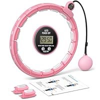 MERACH Hula-Hoop-Reifen für Erwachsene mit Kalorienzähler, Geräuscharm Fitness-Hula-Hoop, Abnehmbar, für 84-144 cm Taillenumfang, für Fettverbrennung und Cardio, Heimtrainingsgerät - Rosa