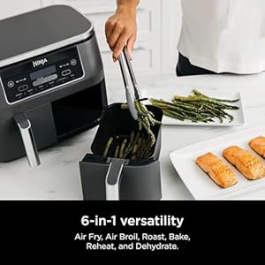 Ninja DZ201 Foodi 8 Quart 6-in-1 DualZone 2-Basket Air Fryer with 2 Independent Frying Baskets, Match Cook & Smart Finish to Roast, Broil, Dehydrate & More for Quick, Easy Meals, Grey (Renewed) Ninja DZ201 Foodi 8 Quart 6 in 1 DualZone 2 Basket Air Fryer with 2 Independent Frying Baskets Match Cook Smart Finish to Roast Broil Dehydrate More for Quick Easy Meals Grey Renewed