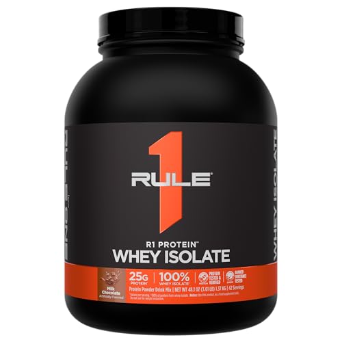 Image of Rule 1 Proteins R1 Protein Whey Isolate, Milk Chocolate, 42 Servings | 25g of Protein from Whey Isolates and Hydrolysate isolates for Workout Recovery and anytime use