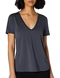 V-Ausschnitt Scotch & Soda Maison Damen Jersey mit Paspeln T-Shirt, 4169 Smoke Blue, S