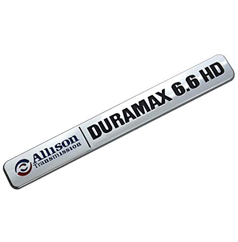 Image of 3 PCS Allison Duramax 6.6 HD VORTEC 6.6HD Emblems 3D Badge Stickers for Silverado 2500HD 3500HD (Chrome /Black)