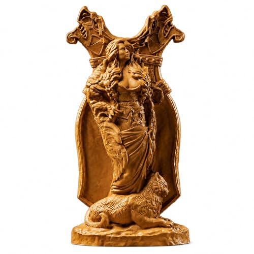Estatua Freya de madera para altar y decoración