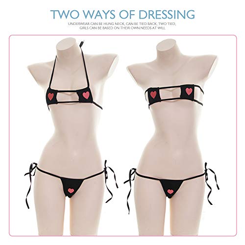 Lingerie sexy Lolita YOMORIO ensemble kawaii avec soutien-gorge évidé et culotte à volants - 4