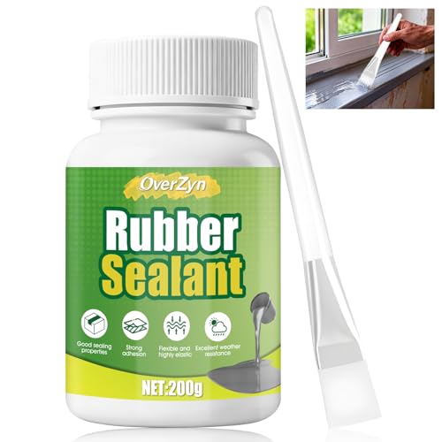 OverZyn 7 OZ Liquid Rubber Waterproof sealant, Rubberized Paint with High Elasticity and Ductility, it is Suitable Suitable for Roofs, Cracks, Walls, and Any Repairs, Etc, Gray