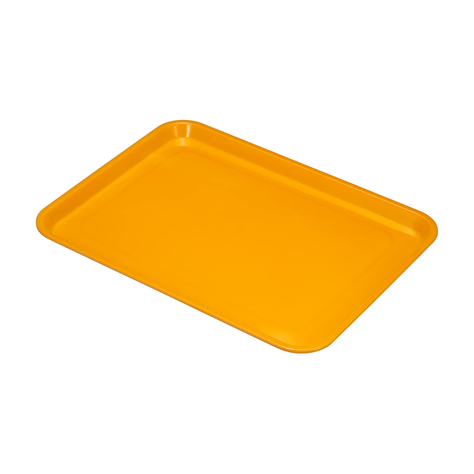 PATIKIL 12x8" Fast Food Tray, Plastic Reusable Recyclable Multi-Purpose Rectangle Serving Tray for Restaurant Home Kitchen, Yellow
