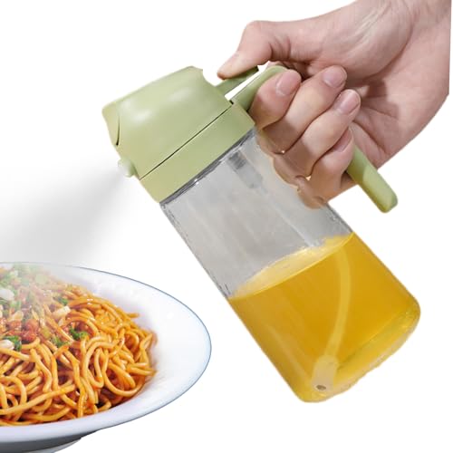 Dispensador de botellas de, 470 ml, 2 en 1, botella de spray de de cocina, diseño transparente, perfecto para cocinar, ensalada, barbacoa, condimentos, tareas de cocina, preparación de
