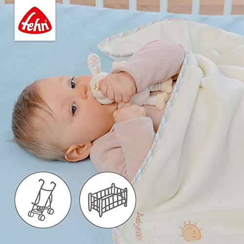 Fehn Kuscheldecke Schaf - Kuschelige Schmusedecke als Babydecke - Schmusetuch & Krabbeldecke für Kinderwagen und Babyschale - optimales Schnuffeltuch und Erstlingsdecke - Für Babys ab 0+ Monaten
