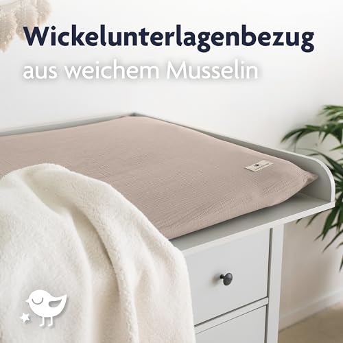 Julius Zöllner Überzug für Wickelauflage aus Musselin Baumwolle - Musselin sand Gr. 85/75 – Ansicht 2