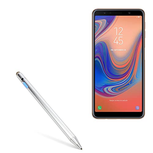 BoxWave Stylus Pen Compatible with Samsung Galaxy A7 (2018) (Stylus Pen by BoxWave) - AccuPoint Active Stylus, Electronic Stylus with Ultra Fine Tip for Samsung Galaxy A7 (2018) - Metallic Silver
