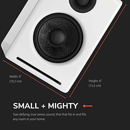 Audioengine A2+ Plus Wireless Speaker Bluetooth | Desktop Monitor Speakers | Home Music System Aptx Bluetooth, 60W Powered Bookshelf Stereo Speakers | Aux Audio, Usb, Rca Inputs,16-Bit Dac (White) #TOP4
