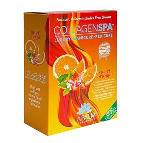 La Palm Collagen Spa Luxury Manicure and Pedicure with Collagen Bubble Crystals - Sweet Orange (1 Pack)