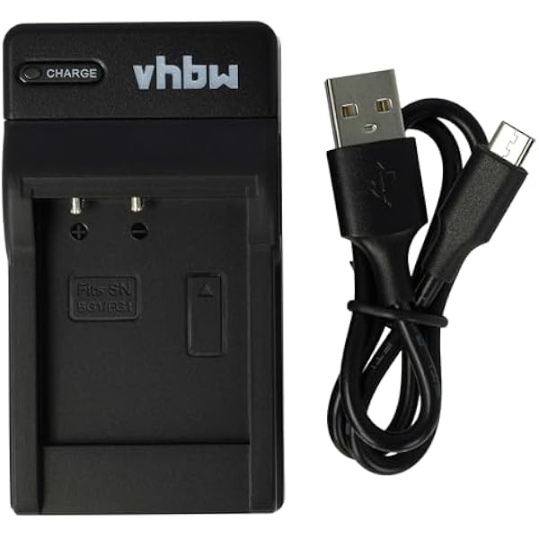 vhbw Ładowarka USB kompatybilna z kamerą Sony NP-BG1, NP-FG1 kamera / akumulator - ładowarka, wskaźnik ładowania