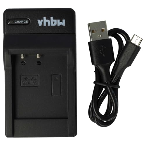 vhbw Cargador USB C Compatible con Sony Cybershot DSC W130, DSC W150, DSC W170, DSC W200, DSC W210, DSC W215, DSC W220, DSC W230, DSC W270 cámara batería + Cable USB C + LED