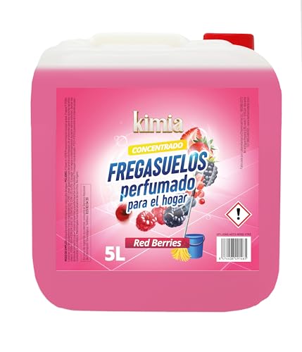 KIMIA - Fregasuelos Red Berries 5L | Fregasuelos Perfumado para Hogar | Limpiador de Suelo | Limpieza Profunda | Aroma a Frutos Rojos | Fragancia Fresca y Duradera | Para Todo Tipo de Superficies