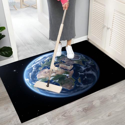Tapis entrée intérieur 90x150cm absorbant antidérapant bleu - 6