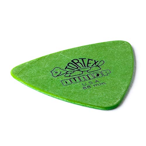 Jim Dunlop 431p.88 Tortex Triangle reproductor (Pack de 6), color verde, tamaño mediano