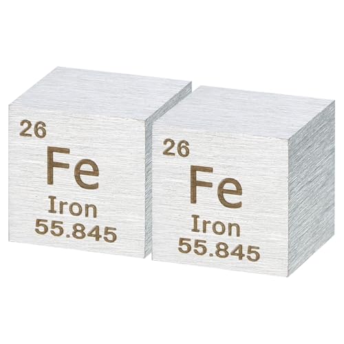 Image of uxcell 2 Pcs Iron Cube, 0.39 Inch High Density Metal Element Cube Metal Density Cube for Chemical Elements Collection Science Education Experiment Application, Silver
