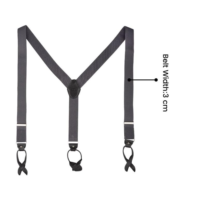 Image of The Tie Hub Button Suspenders for Men | Gentry Button-On Y-Back Elastic Braces | Adjustable 1.25 Inch | Formal Wedding