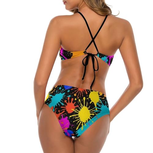 Women's Two Piece Bikini Sets Breathable Summer Vacation Swimwear4