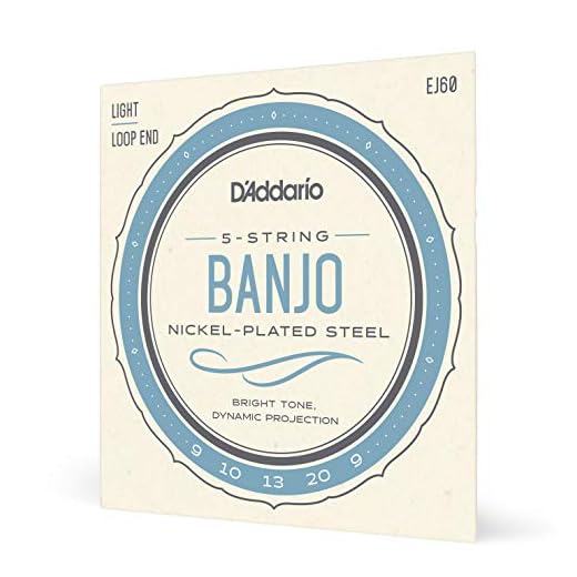 Cuerdas para banjo D'Addario, acero niquelado, EJ60, calibre ligero 9-20, juego de 5 cuerdas, paquete de 1
