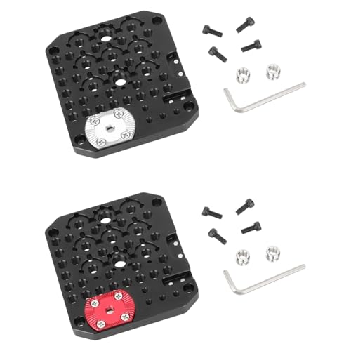 Image of Lightweight Aluminum Alloy Quick Release Multi Hole Side Plate with 1 /4 and 3 /8 Inch Mounting Option Design Multiple Hole Base Board