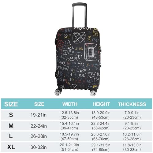 Mathematics And Physics Luggage Cover, Washable Elastic Suitcase Cover Protector Fit 18-32 Inch Luggage2