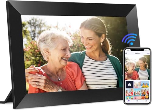 PAIFIEVD 10.1 Inch WiFi Digital Picture Frame 1280x800 HD IPS Touch Screen Electronic Smart Photo Frame with 32GB Storage Auto-Rotate Instantly Share Photos/Videos via Uhale App from Anywhere