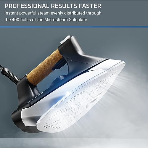 Rowenta Ultimate Steam Pro Iron - Professional 1800W Steam Station with Stainless Steel Soleplate and 1.3L Removable Tank, Fast Heat Up, Black