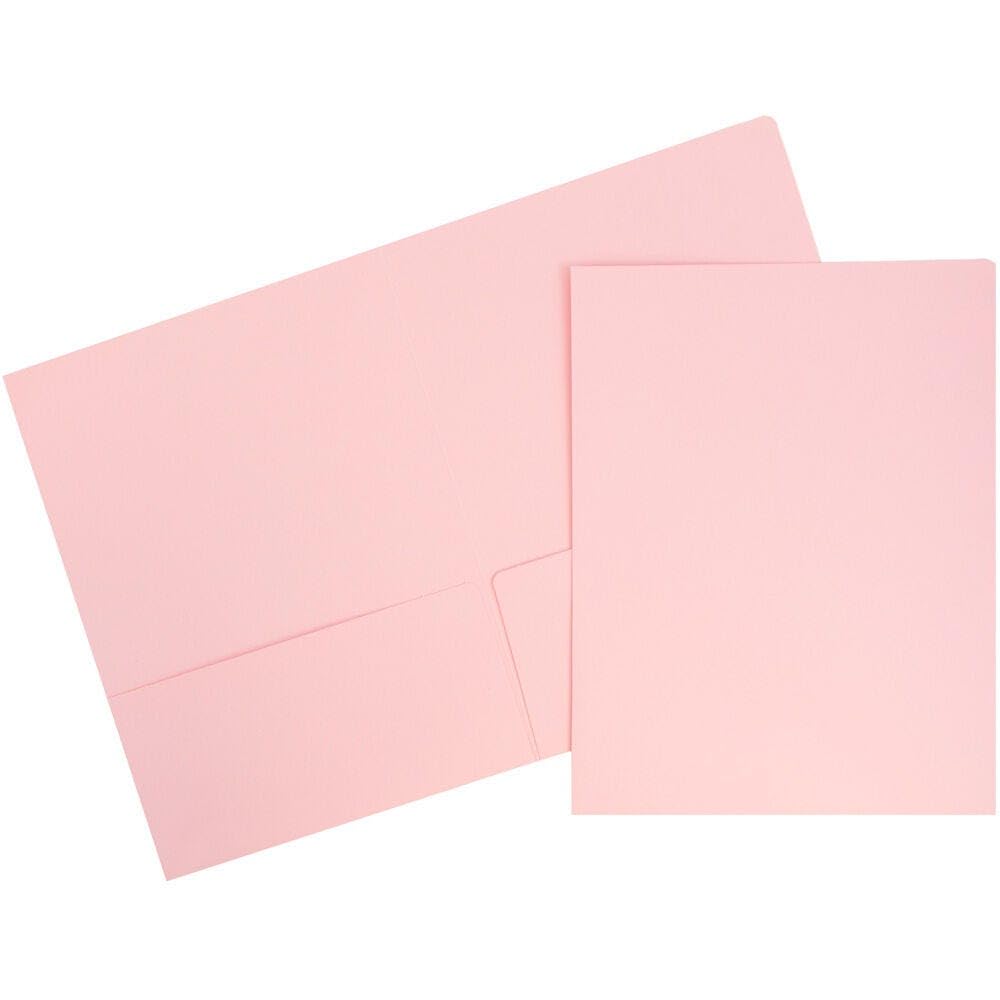 LUXPaper 9" x 12" Presentation Folders | Two Pocket | Candy Pink | 100lb. Cover | 10 Qty