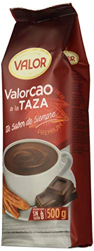 Valor - Pack Valorcao chocolate a la taza. Chocolate Valor sin Gluten. Intenso Sabor y Aroma. Cacao en polvo con auténtico sabor del chocolate - 12 x 500 Gramos