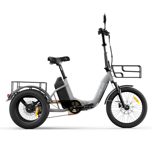 cysum AG1 Pro Elektro-Dreirad für Erwachsene, 16 Zol Faltbar E-Trike, 48V 20Ah Lithium-Batterie, 100 KM, Differenzial, Rückwärtsgang
