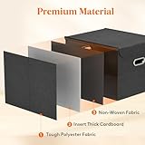 Lifewit A4 File Storage Organiser Box with Lid, Portable Document Storage Box with Plastic Slide, File Folder Organizer for School Home Office Supplies, Dark Grey - Image 4