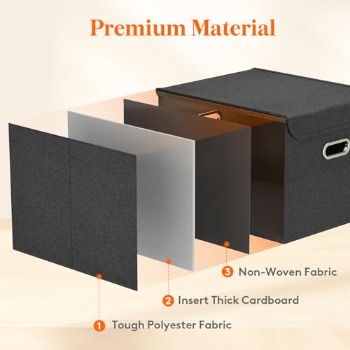 Lifewit Caixa organizadora de arquivos com tampas, caixas de arquivo de armazenamento portátil com c