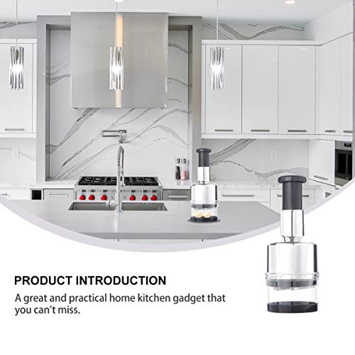 Triturador de alho de aço inoxidável com recipiente, espremedor de gengibre, espremedor de vegetais